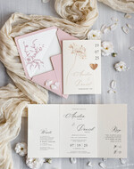 Zaproszenia ślubne Proste i Nowoczesne  eleganckie zaproszenia na ślub i weselne, delikatne zaproszenie ślubne ze złotym serduszkiem, proste zaproszenia na ślub, delikatne zaproszenia ślubne0