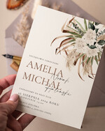 Zaproszenia ślubne Proste i Nowoczesne  minimalistyczne zaproszenia slubne, proste zaproszenia na ślub z grafiką, delikatne zaproszenia ślubne, proste wzory zaproszeń ślubnych, zaproszenia z grafiką kwiatów1