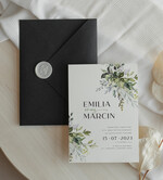 Zaproszenia ślubne Proste i Nowoczesne  proste zaproszenia ślubne, minimalistyczne zaproszenia na ślub i wesele, delikatne zaproszenia slubne, proste wzory zaproszeń ślubnych, zaproszenia z grafiką kwiatów1