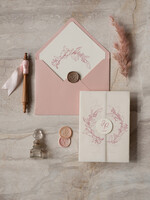 Zaproszenia ślubne Proste i Nowoczesne  pudrowe różowe zaproszenia slubne eleganckie zaproszenia ślubne z kalką, delikatne zaproszenia slubne, proste i nowoczesne wzory zaproszeń ślubnych2