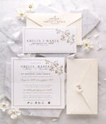 Zaproszenia ślubne Proste i Nowoczesne  zaproszenia ślubne z gipsówką, minimalistyczne zaproszenia na ślub i wesele,  podłużne zaproszeń ślubnych,0