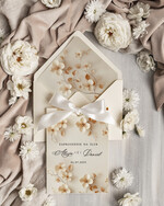 Zaproszenia ślubne Proste i Nowoczesne  oryginalne zaproszenia na ślub w kieszonce, eleganckie zaproszenie ślubne ze wstążką, kwiatowe zaproszenia ślubne w kieszonce ze wstążką2