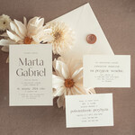 Zaproszenia ślubne Proste i Nowoczesne  minimalistyczne zaproszenia ślubne, proste zaproszenia na ślub i wesele, delikatne zaproszenia slubne, zaproszenia ślubne w kolorze ecru, proste wzory zaproszeń1