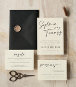 Zaproszenia ślubne Proste i Nowoczesne  zaproszenia ślubne z czarną kopertą, minimalistyczne zaproszenia na ślub i wesele, delikatne zaproszenia na ślub cywilny, proste wzory zaproszeń ślubnych0