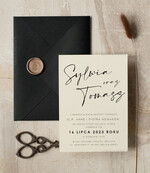 Zaproszenia ślubne Proste i Nowoczesne  zaproszenia ślubne z czarną kopertą, minimalistyczne zaproszenia na ślub i wesele, delikatne zaproszenia na ślub cywilny, proste wzory zaproszeń ślubnych1