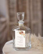 Zawieszki na butelki Nowoczesne prosta forma  nowoczesne zawieszki ślubne, rustykalne zawieszki na alkohol z dowolną treścią, ozdobna zawieszka na wódkę weselną, etykieta na butelki1