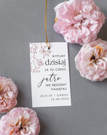 Zawieszki na butelki Nowoczesne prosta forma  delikatne i prosne zawieszki na ślubny alkohol, ślubne etykiety na różne trunki, śmieszne wierszyki na zawieszkach na wesele 0