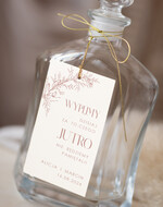 Zawieszki na butelki Nowoczesne prosta forma  rustykalne zawieszki ślubne, zawieszki na alkohol z dowolną treścią, ozdobna zawieszka na wódkę weselną, etykieta na butelki, proste zawieszki ślubne1