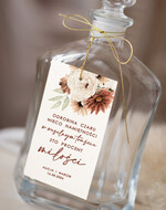 Zawieszki na butelki Nowoczesne prosta forma  zawieszki na butelkę, proste zawieszki ślubne, rustykalne zawieszki na alkohol z dowolną treścią, ozdobna zawieszka na wódkę weselną, etykieta na butelki1