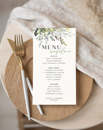 Menu Nowoczesne prosta forma  karta dań weselnych menu weselne plan podawania posiłków, menu dopasowane do zaproszeń 1