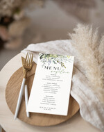 Menu Nowoczesne prosta forma  karta dań weselnych menu weselne plan podawania posiłków, menu dopasowane do zaproszeń 2