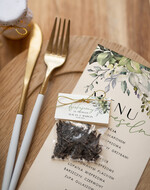 Menu Nowoczesne prosta forma  karta dań weselnych menu weselne plan podawania posiłków, menu dopasowane do zaproszeń 3