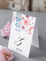 Numery na stół Nowoczesne prosta forma  numerki na stół weselny z kwiatami, numeracja stołów weselnych, proste i delikatne numerki na stoły weselne, dekoracja stołu weselnego 0
