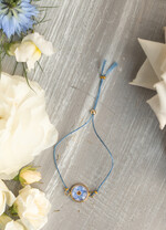 Prezenty dla Panny Młodej  zestawy z koszulką na noc poślubną Prezent na wieczór Panieński -  bransoletka z niezapominajką coś niebieskiego z dedykacją2