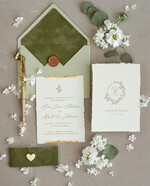 Zaproszenia ślubne Wydzierane Brzegi Wydzierane Zaproszenia ślubne z płatkami złota, rustykalne zaproszenia złote darte zaproszenia na ślub, zaproszenia z oliwkowym welurem, zaproszenia z oliwką 18