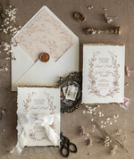 Zaproszenia ślubne Wydzierane Brzegi Zaproszenia ślubne z płatkami złota, delikatne zaproszenia na ślub ze złotem, zaproszenie glamour z jedwabną wstążką, zaproszenia slubne rustykalne2