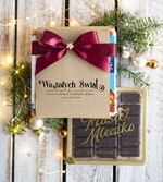 Prezenty oferta dla Firm CZEKOLADA/ pralinki/ bomboniery czekoladki bombonierka na prezent świąteczny z logo,  Drobne prezenty dla firm świąteczne czekoladki z życzeniami, Bombonierka świąteczna z życzeniami, drobne upominki na święta dla pracowników, świąteczne gadżety  kontrahentów1