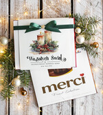 Prezenty oferta dla Firm CZEKOLADA/ pralinki/ bomboniery czekoladki bombonierka na prezent świąteczny z logo,  Drobne prezenty dla firm świąteczne czekoladki z życzeniami, Bombonierka świąteczna z życzeniami, drobne upominki na święta dla pracowników, świąteczne gadżety  kontrahentów0