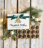 Prezenty oferta dla Firm CZEKOLADA/ pralinki/ bomboniery czekoladki bombonierka na prezent świąteczny z logo,  Drobne prezenty dla firm świąteczne czekoladki z życzeniami, Bombonierka świąteczna z życzeniami, drobne upominki na święta dla pracowników, świąteczne gadżety  kontrahentów0