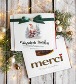 Prezenty oferta dla Firm CZEKOLADA/ pralinki/ bomboniery czekoladki bombonierka na prezent świąteczny z logo,  Drobne prezenty dla firm świąteczne czekoladki z życzeniami, Bombonierka świąteczna z życzeniami, drobne upominki na święta dla pracowników, świąteczne gadżety  kontrahentów0