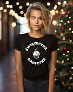 prezenty dla niej Zestawy z Koszulką  Prezent dla Niej Świąteczna Koszulka z napisem, pomysl na prezent dla mamy pod choinkę zestaw z koszulką , prezent na święta dla dziewczyny Koszulka T Shirt Damski w  Zestawie Prezentowy dla żony1