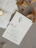 Zaproszenia ślubne z perełkami / tłoczeniem zaproszenia ślubne z perełkami, minimalistyczne zaproszenie na ślub z perełkami i kalką, rwane złocone zaproszenie na ślub cywilny perły3