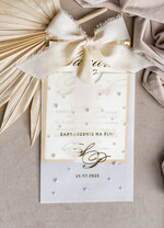 Zaproszenia ślubne z perełkami / tłoczeniem złote zaproszenia ślubne z perełkami, eleganckie zaproszenie na ślub w kalkowym etui,  złocone zaproszenie na ślub cywilny perły7