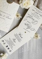 Zaproszenia ślubne z perełkami / tłoczeniem zaproszenia ślubne w kieszonce, eleganckie zaproszenia ślubne z tłoczonymi kwiatami, tłoczone zaproszenia na ślub i wesele, tłoczone zaproszenie ślubne5