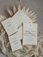 Zaproszenia ślubne z perełkami / tłoczeniem zaproszenia ślubne z tłoczeniem, minimalistyczne zaproszenie na ślub złocone, suchy przetłok złocone zaproszenie na ślub cywilny perły11