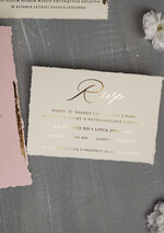 Zaproszenia ślubne z perełkami / tłoczeniem oryginalne zaproszenia ślubne, złote tłoczone zaproszenia ślubne, zaproszenia na ślub z tłoczonymi kwiatami, darte zaproszenie ślubne8