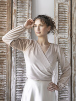 Panna Młoda Bolerka bolerka, narzutki, sweterki Bolerko z odkrytymi plecami, eleganckie bolerko ślubne, bolerko do sukni ślubnej, delikatne bolerko ślubne, letnia narzutka ślubne 1