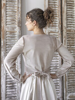 Panna Młoda Bolerka bolerka, narzutki, sweterki Bolerko z odkrytymi plecami, eleganckie bolerko ślubne, bolerko do sukni ślubnej, delikatne bolerko ślubne, letnia narzutka ślubne 2