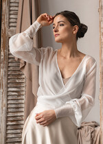 Panna Młoda Bolerka bolerka, narzutki, sweterki Narzutka na letni ślub, Bolerko kopertowe, eleganckie bolerko ślubne, bolerko do sukni ślubnej, delikatne bolerko ślubne, letnia narzutka ślubna10