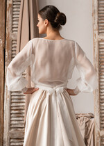 Panna Młoda Bolerka bolerka, narzutki, sweterki Narzutka na letni ślub, Bolerko kopertowe, eleganckie bolerko ślubne, bolerko do sukni ślubnej, delikatne bolerko ślubne, letnia narzutka ślubna11