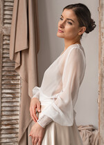 Panna Młoda Bolerka bolerka, narzutki, sweterki Narzutka na letni ślub, Bolerko kopertowe, eleganckie bolerko ślubne, bolerko do sukni ślubnej, delikatne bolerko ślubne, letnia narzutka ślubna8