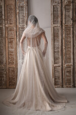 Panna Młoda Bolerka bolerka, narzutki, sweterki ślubne bolerkadługi koralikowy płaszczyk do sukienki ślubnej, cienki płaszczyk ślubny z koralikami długi z kapturem 2