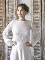 Panna Młoda Bolerka bolerka, narzutki, sweterki Bolerko z odkrytymi plecami, eleganckie bolerko ślubne, bolerko do sukni ślubnej, delikatne bolerko ślubne, letnia narzutka ślubne 2