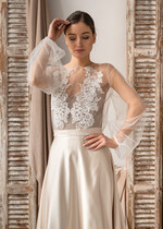 Panna Młoda Bolerka bolerka, narzutki, sweterki śliczne bolerko ślubne z koronką, koronkowe bolerko do sukni ślubnej, delikatne bolerko ślubne, koronkowa narzutka ślubne 3