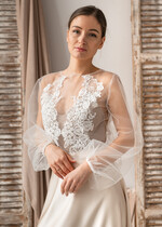 Panna Młoda Bolerka bolerka, narzutki, sweterki śliczne bolerko ślubne z koronką, koronkowe bolerko do sukni ślubnej, delikatne bolerko ślubne, koronkowa narzutka ślubne 5