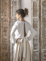 Panna Młoda Bolerka bolerka, narzutki, sweterki Bolerko z odkrytymi plecami, eleganckie bolerko ślubne, bolerko do sukni ślubnej, delikatne bolerko ślubne, letnia narzutka ślubne 5