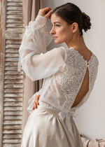 Panna Młoda Bolerka bolerka, narzutki, sweterki piekne bolerko ślubne z koronką na plecach, koronkowe bolerko do sukni ślubnej, delikatne bolerko ślubne, koronkowa narzutka ślubne1