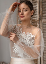 Panna Młoda Bolerka bolerka, narzutki, sweterki śliczne bolerko ślubne z koronką, koronkowe bolerko do sukni ślubnej, delikatne bolerko ślubne, koronkowa narzutka ślubne 4