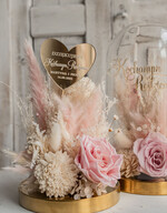 Prezenty, Podziękowania dla Rodziców Kompozycje Kwiatowe / Flowerboxy ślubne podziekowania dla rodzicow prezent dla mamy i taty na wesele kwiaty w kopule kompozycja z kwiatów suszonych pomysł na prezent dla rodziców, wieczne róże3