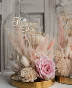 Prezenty, Podziękowania dla Rodziców Kompozycje Kwiatowe / Flowerboxy ślubne podziekowania dla rodzicow prezent dla mamy i taty na wesele kwiaty w kopule kompozycja z kwiatów suszonych pomysł na prezent dla rodziców, wieczne róże25