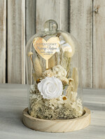 Prezenty, Podziękowania dla Rodziców Kompozycje Kwiatowe / Flowerboxy Personalizowane podziękowania dla Rodziców flowerbox z suszonych kwiatów, Wieczna róża Podziękowanie od Młodej pary w szklanej kopule, pomysł na prezent Rodzicom lub Mamie 1