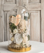 Prezenty dla Mamy kwiaty flowerboxy wieczna róża w szklanej kopule, prezent dla mamy flowerbox z suszonych kwiatów, suszone kwiaty w szkle, kompozycja kwiatowa w kopułce ze szkła6