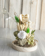 Prezenty dla Mamy kwiaty flowerboxy kompozycja kwiatowa w szklanej kopule, prezent dla mamy flowerbox z suszonych kwiatów, suszone kwiaty w szkle, prezent na dzień mamy kwiaty3