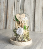 Prezenty dla Mamy kwiaty flowerboxy kompozycja kwiatowa w szklanej kopule, prezent dla mamy flowerbox z suszonych kwiatów, suszone kwiaty w szkle, prezent na dzień mamy kwiaty9