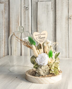 Prezenty dla Mamy kwiaty flowerboxy kompozycja kwiatowa w szklanej kopule, prezent dla mamy flowerbox z suszonych kwiatów, suszone kwiaty w szkle, prezent na dzień mamy kwiaty2