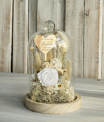 Prezenty dla Mamy kwiaty flowerboxy kompozycja kwiatowa w szklanej kopule, prezent dla mamy flowerbox z suszonych kwiatów, suszone kwiaty w szkle, prezent na dzień mamy kwiaty0